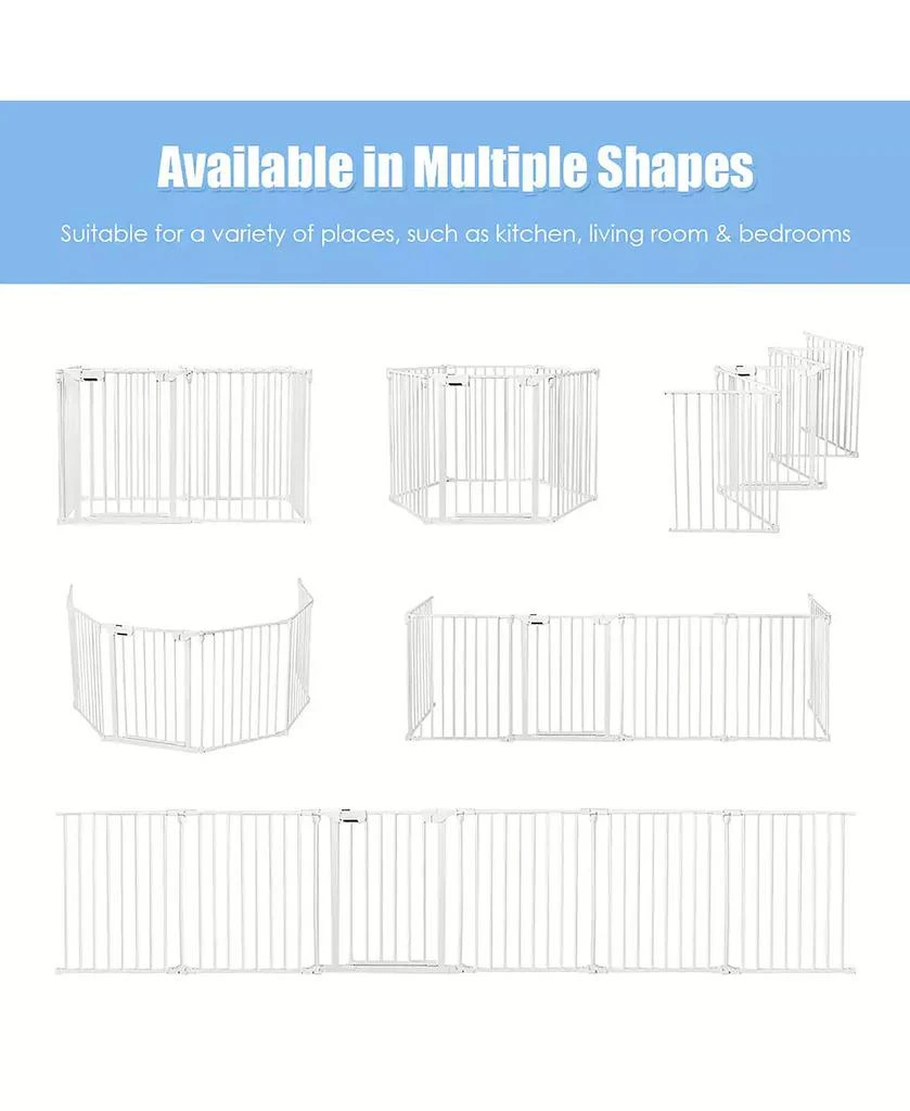Baby 6 Panel Safe Metal Gate Play Yard Barrier Pet Fence Adjustable 商品