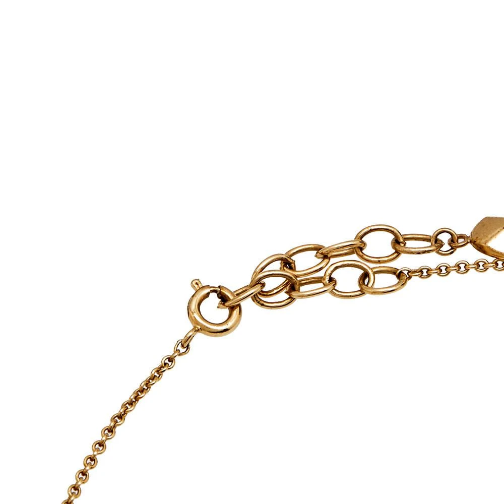 商品[二手商品] Dior|Dior Cannage Faux Pearl Crystal Gold Tone Station Necklace,价格¥1501,第4张图片详细描述