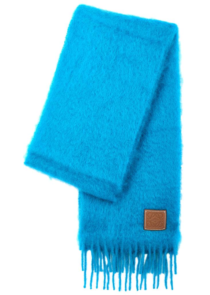 Blue mohair-blend scarf商品第1张图片规格展示
