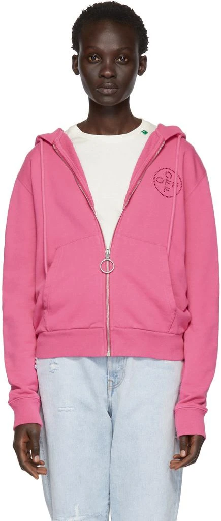 商品Off-White|Pink Cross Zip Hoodie,价格¥2825,第1张图片