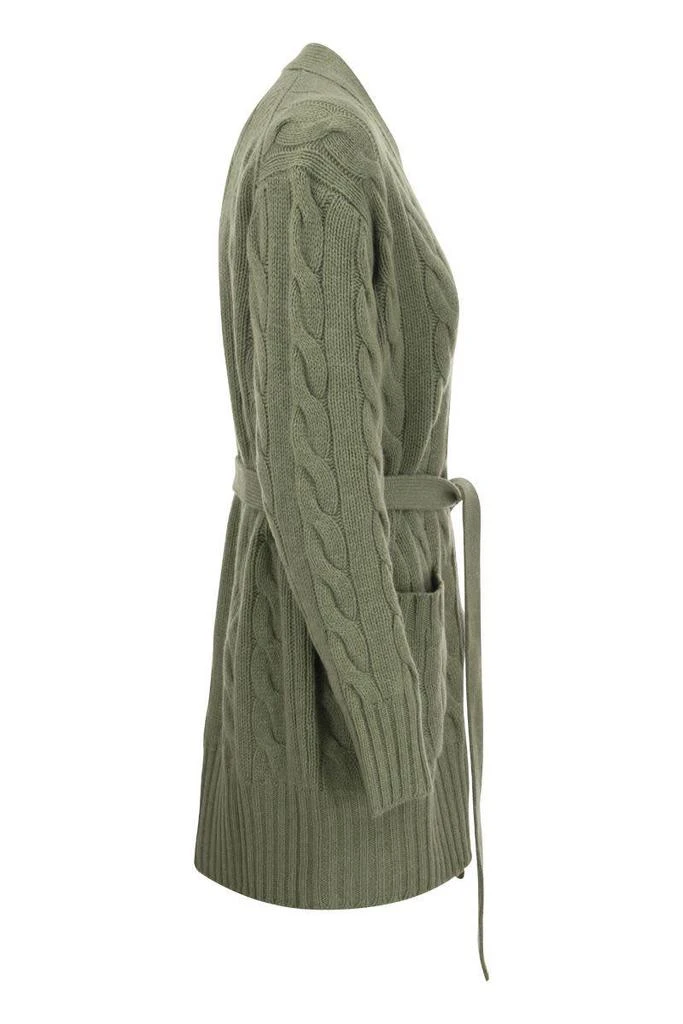 商品Ralph Lauren|POLO RALPH LAUREN Cable-knit cardigan with belt,价格¥3487,第3张图片详细描述