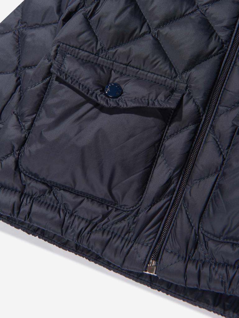 Moncler Navy Baby Girls Down Quilted Binic Jacket商品第2张图片规格展示