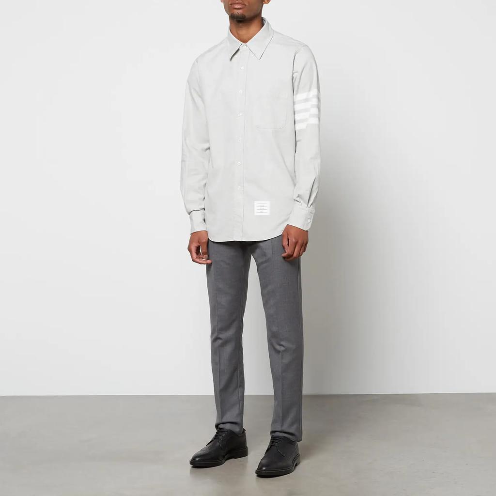 商品Thom Browne|Thom Browne Men's 4-Bar Straight Fit Flannel Shirt - Medium Grey,价格¥3211,第5张图片详细描述