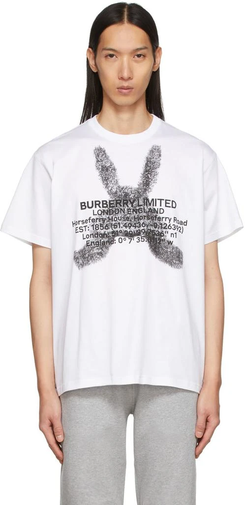 商品Burberry|白色 Montage T 恤,价格¥4299,第1张图片