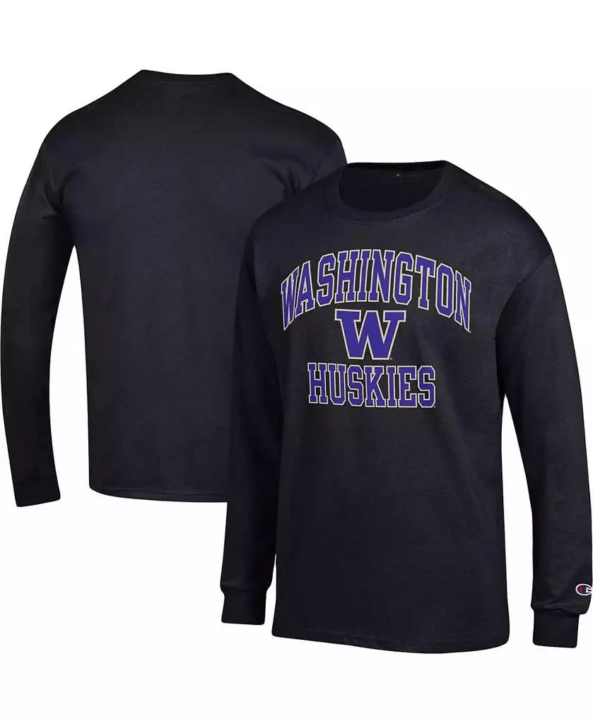 商品CHAMPION|Men's Black Washington Huskies High Motor Long Sleeve T-shirt,价格¥238,第1张图片