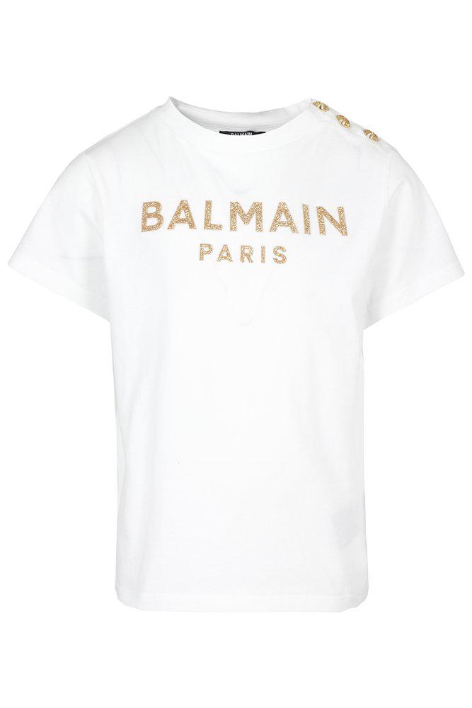 Balmain Kids Logo Detailed Crewneck T-Shirt商品第1张图片规格展示