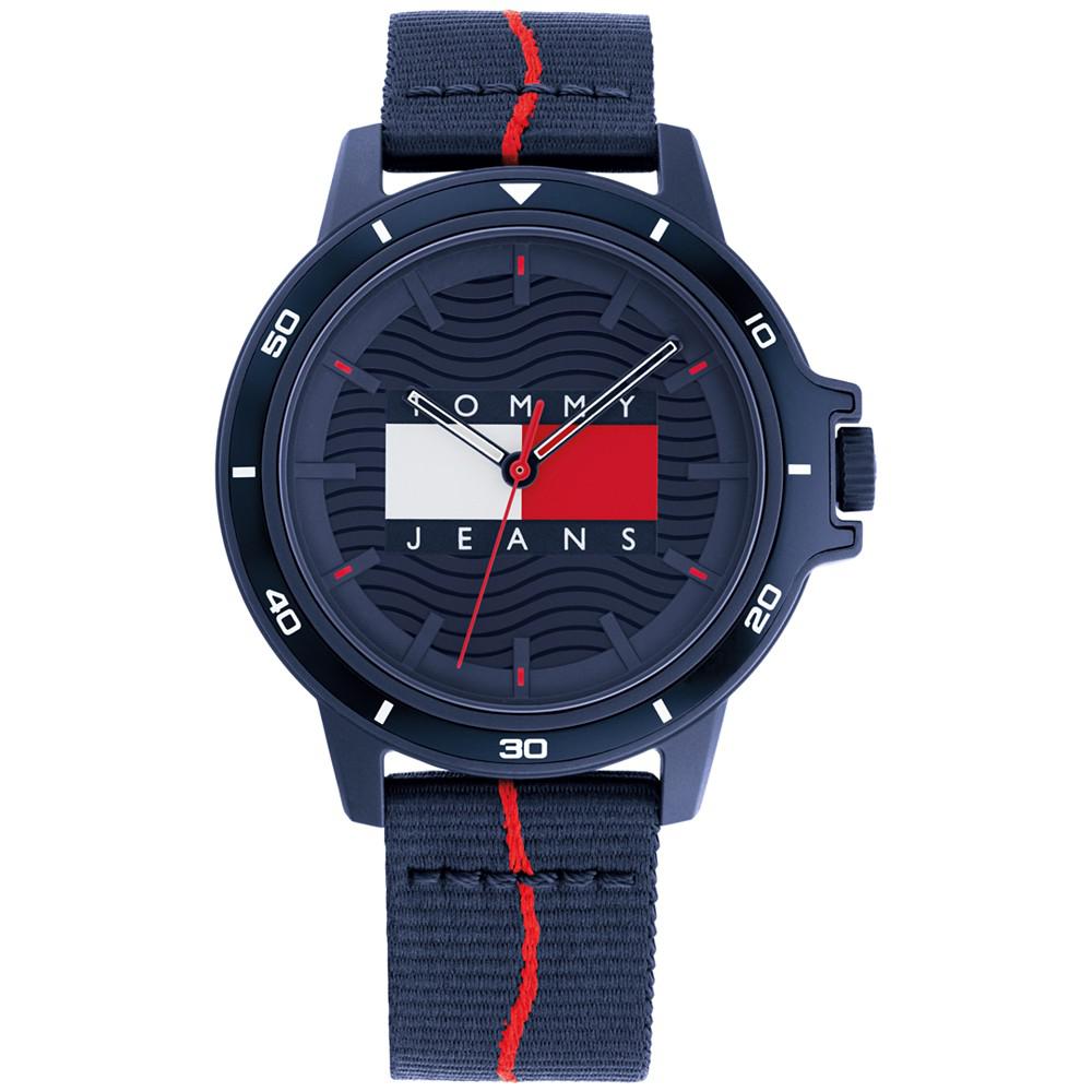 Tommy Hilfiger Men's Blue Nylon Strap Watch 42mm商品第1张图片规格展示