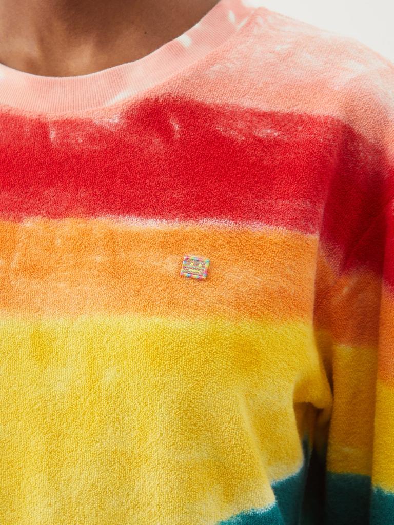 Eisko rainbow-stripe cotton-terry T-shirt商品第3张图片规格展示