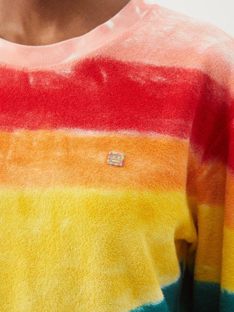 商品Acne Studios|Eisko rainbow-stripe cotton-terry T-shirt,价格¥1919,第5张图片详细描述
