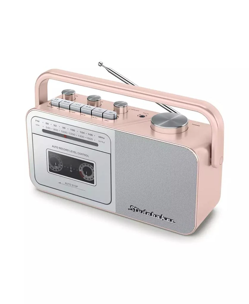 商品Studebaker|SB2130RG Portable Cassette Player/Recorder with AM/FM Radio,价格¥380,第1张图片