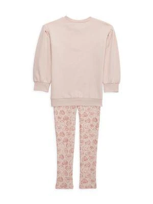 商品Calvin Klein|​Little Girl’s 2-Piece Logo Sweatshirt & Leggings Set,价格¥153,第2张图片详细描述