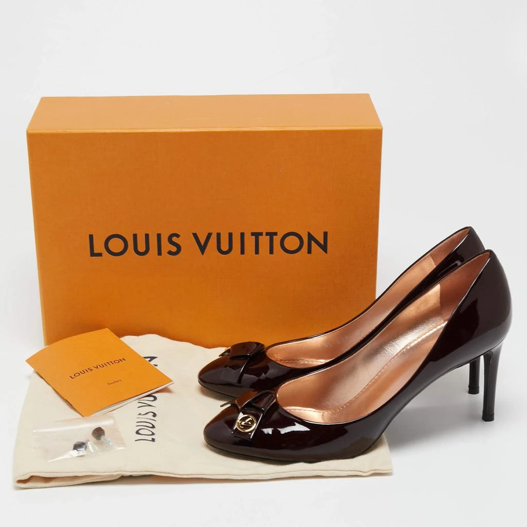 Louis Vuitton Burgundy Patent Leather Fiance Bow Pumps Size 38.5 商品