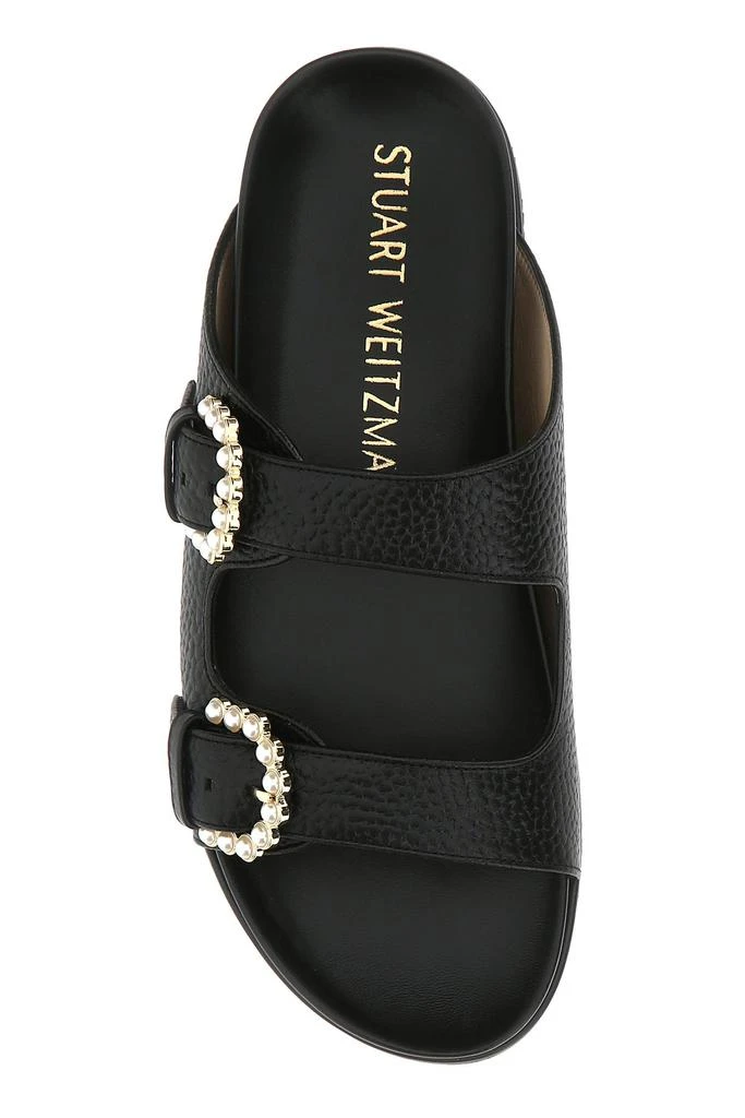 商品Stuart Weitzman|Black leather slippers,价格¥3252,第3张图片详细描述