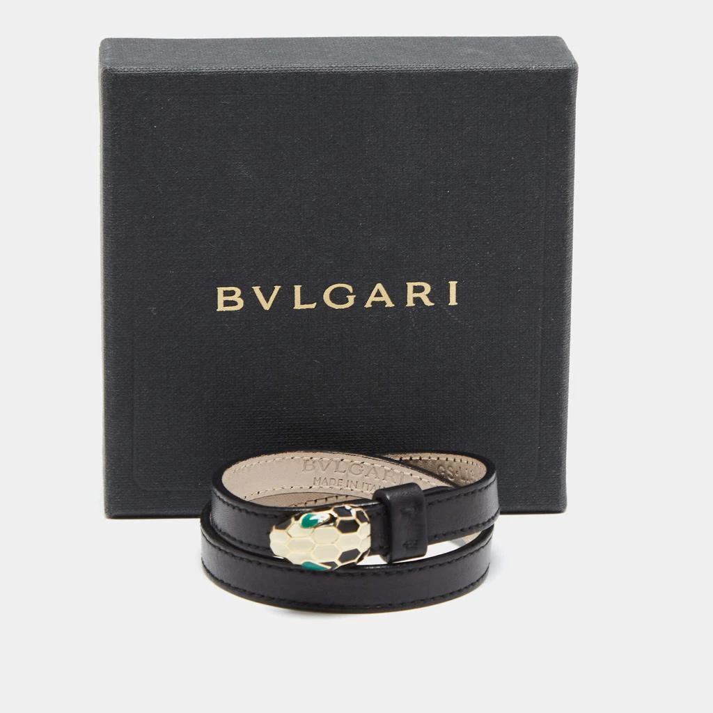 商品[二手商品] BVLGARI|Bvlgari Black Leather Serpenti Forever Double Wrap Bracelet,价格¥2595,第4张图片详细描述