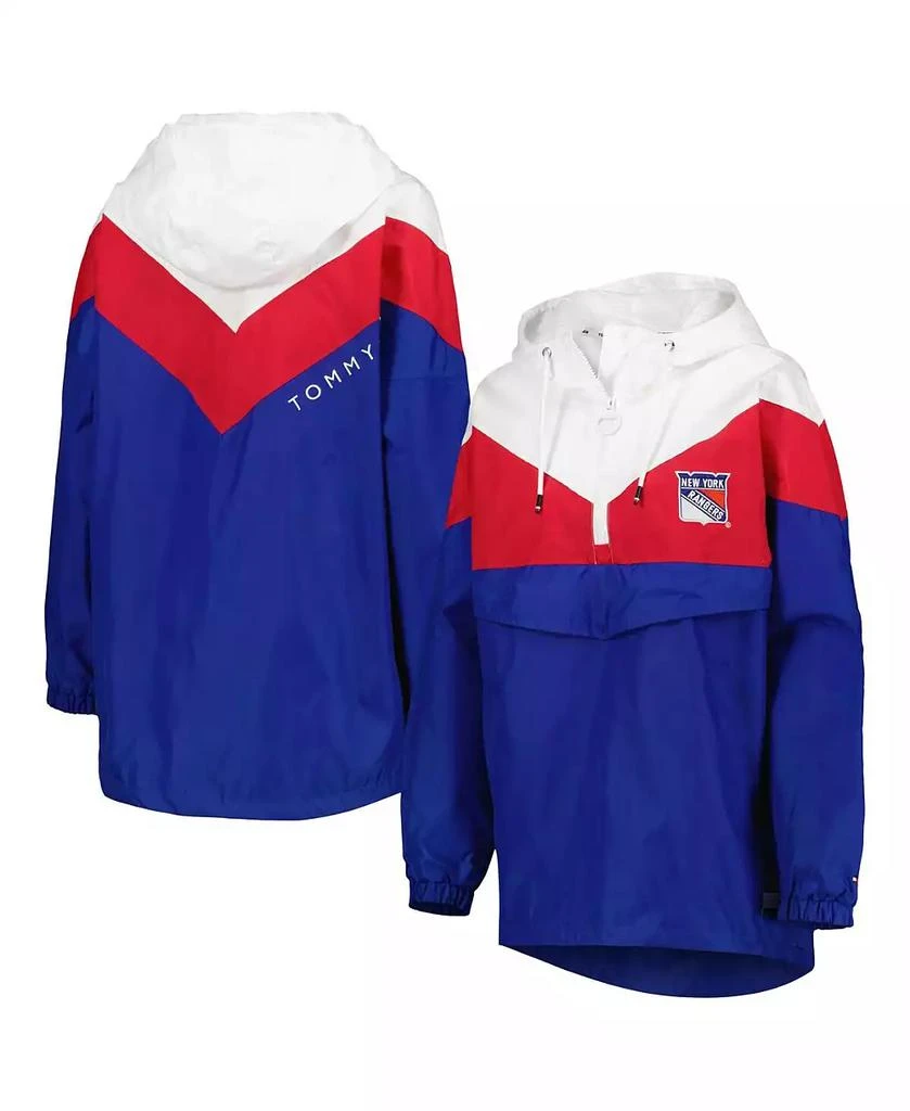 商品Tommy Hilfiger|Women's Blue, Red New York Rangers Staci Half-Zip Windbreaker Jacket,价格¥696,第1张图片