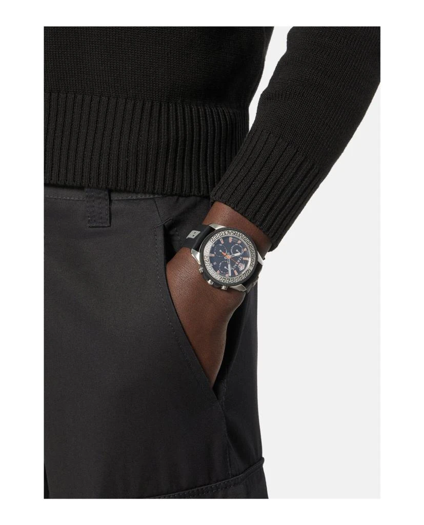 商品Versace|Greca Action Chrono Silicone Watch,价格¥4224,第5张图片详细描述