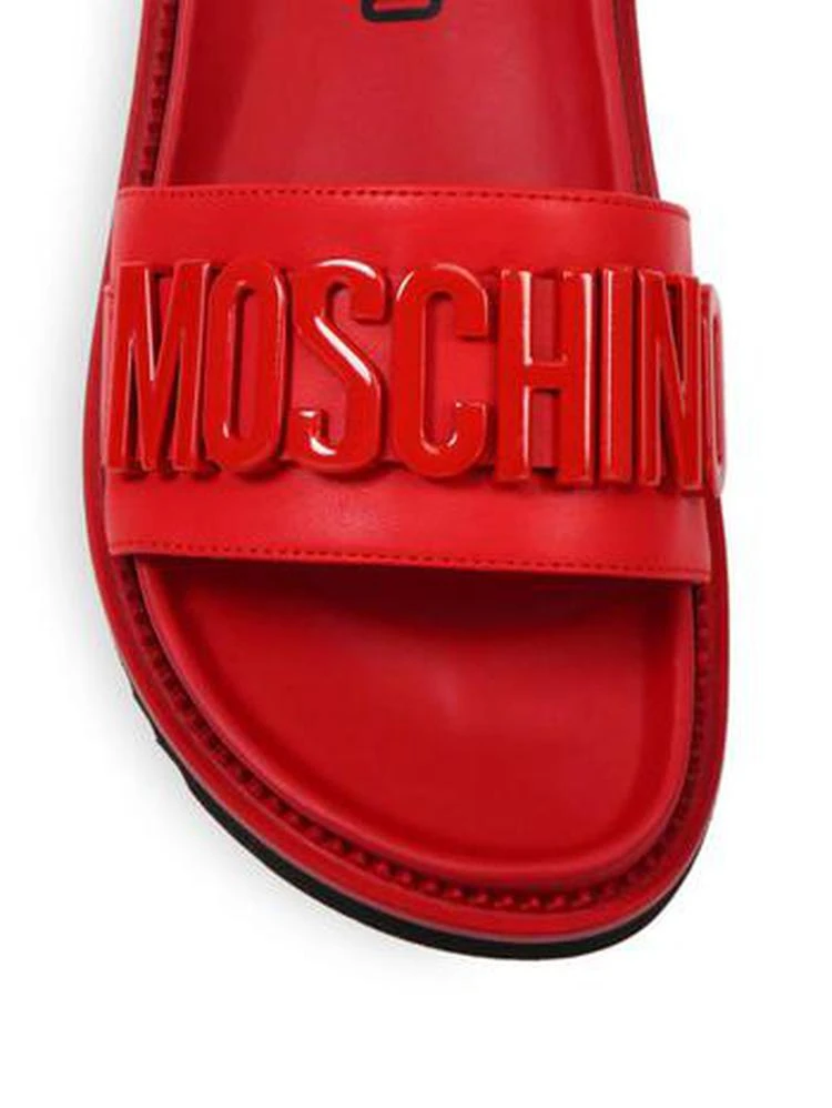 商品Moschino|Logo Slide Leather Sandals,价格¥1481,第3张图片详细描述