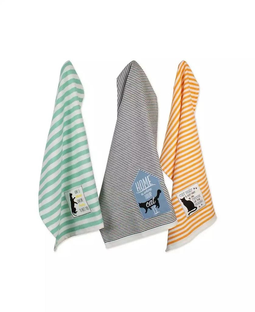 Asst Cats Meow Embellished Dishtowel Set of 3 商品