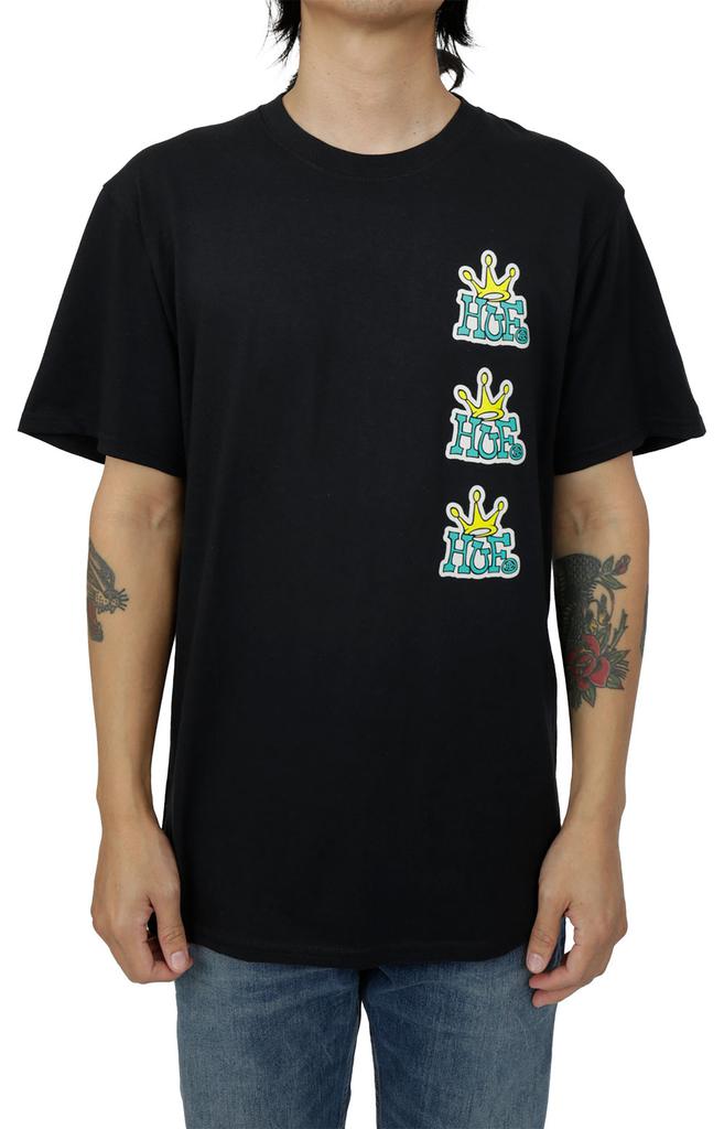 Huf Stack Crown T-Shirt - Black商品第1张图片规格展示