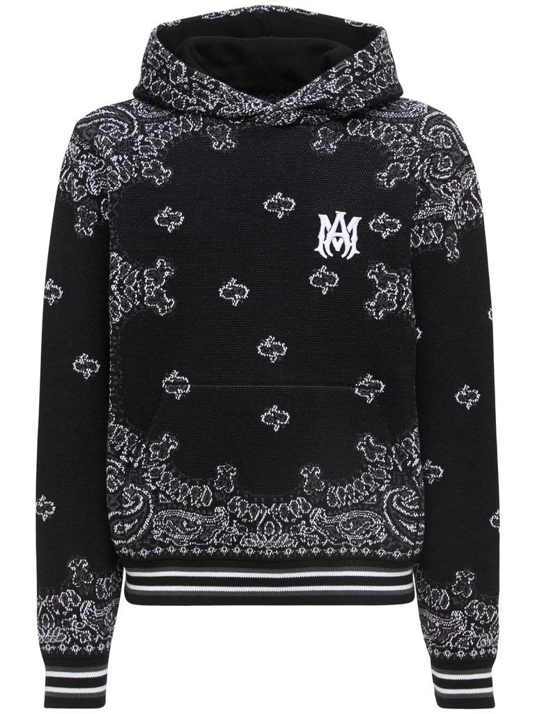 商品AMIRI|Bandana Cotton & Cashmere Knit Hoodie,价格¥9072,第1张图片