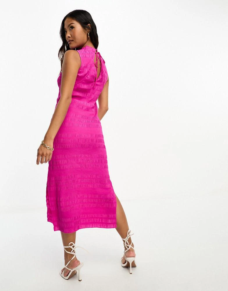 商品Whistles Petite|Whistles Petite Maya plisse midi dress in hot pink,价格¥442,第3张图片详细描述