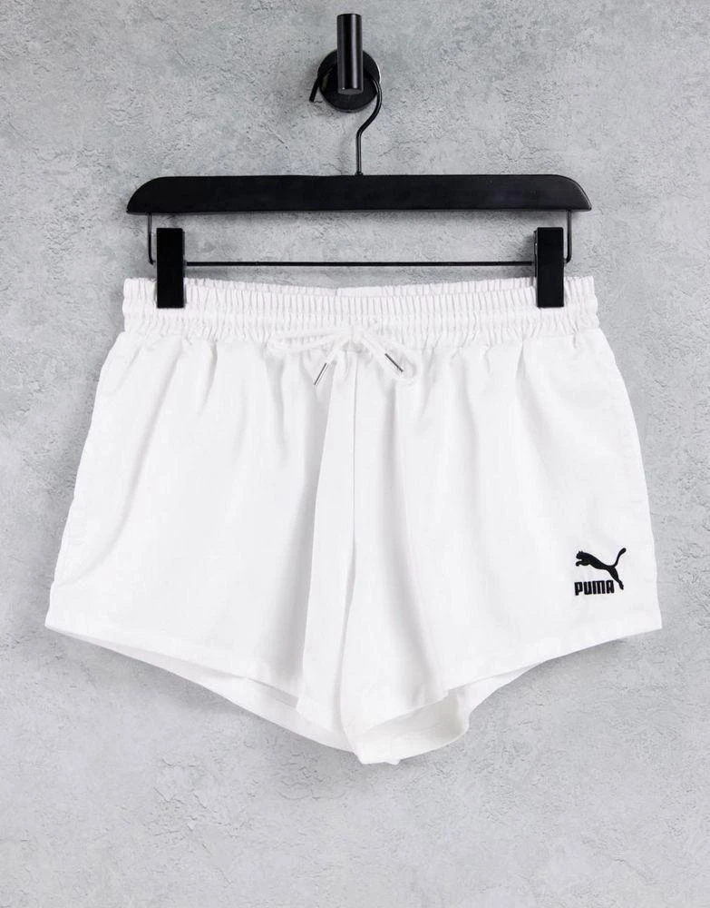 商品Puma|Puma summer luxe satin shorts in white,价格¥124,第1张图片
