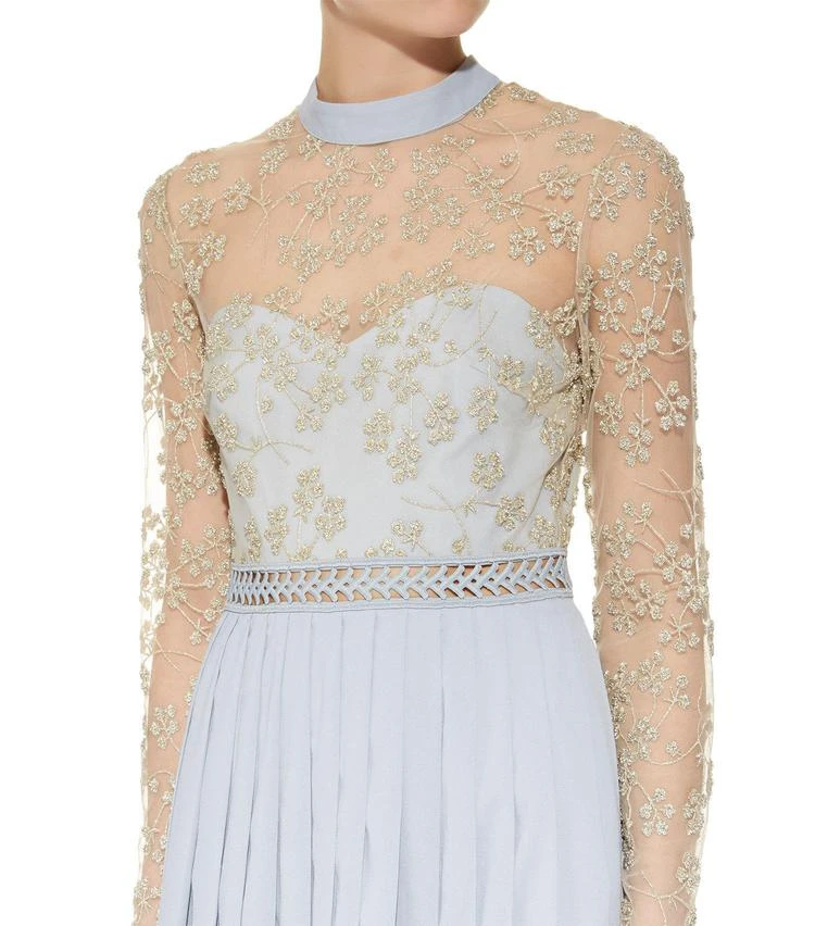 商品Self Portrait|Floral Embroidered Mesh Gown,价格¥3878,第4张图片详细描述