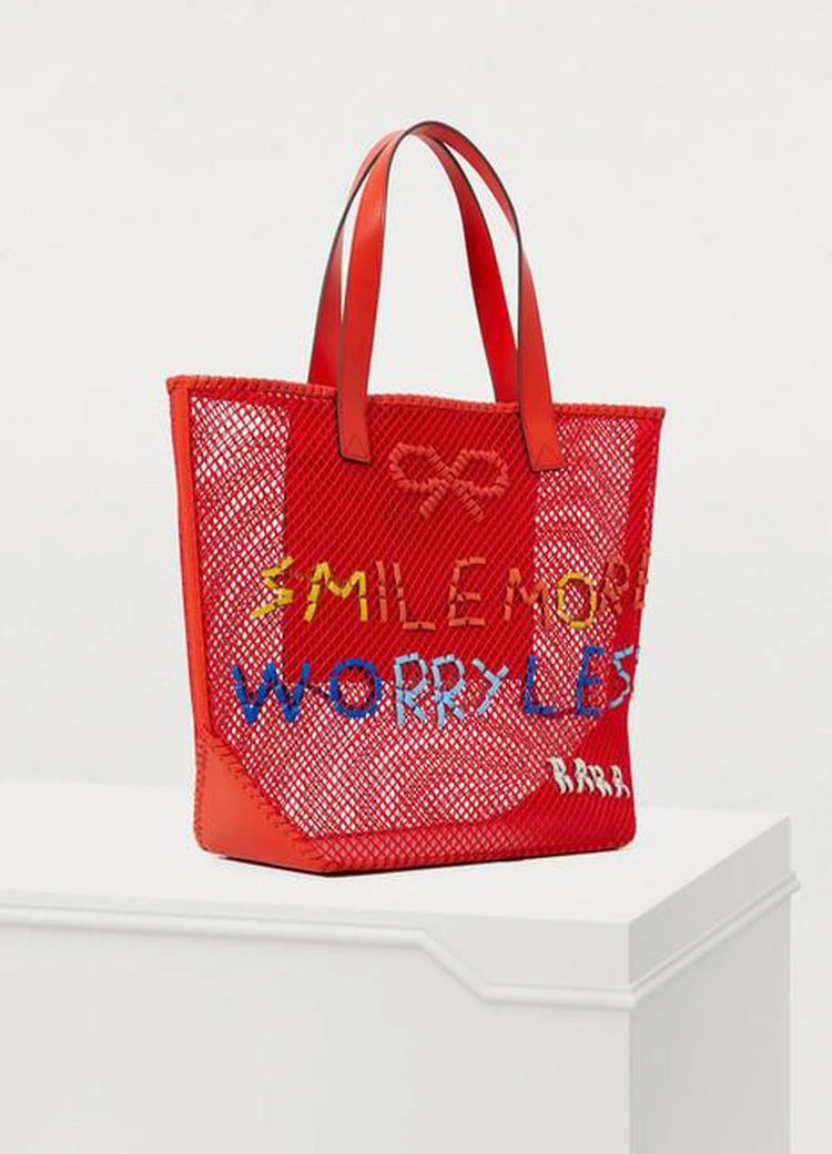 商品Anya Hindmarch|Tote bag with leather embroidery,价格¥5116,第3张图片详细描述