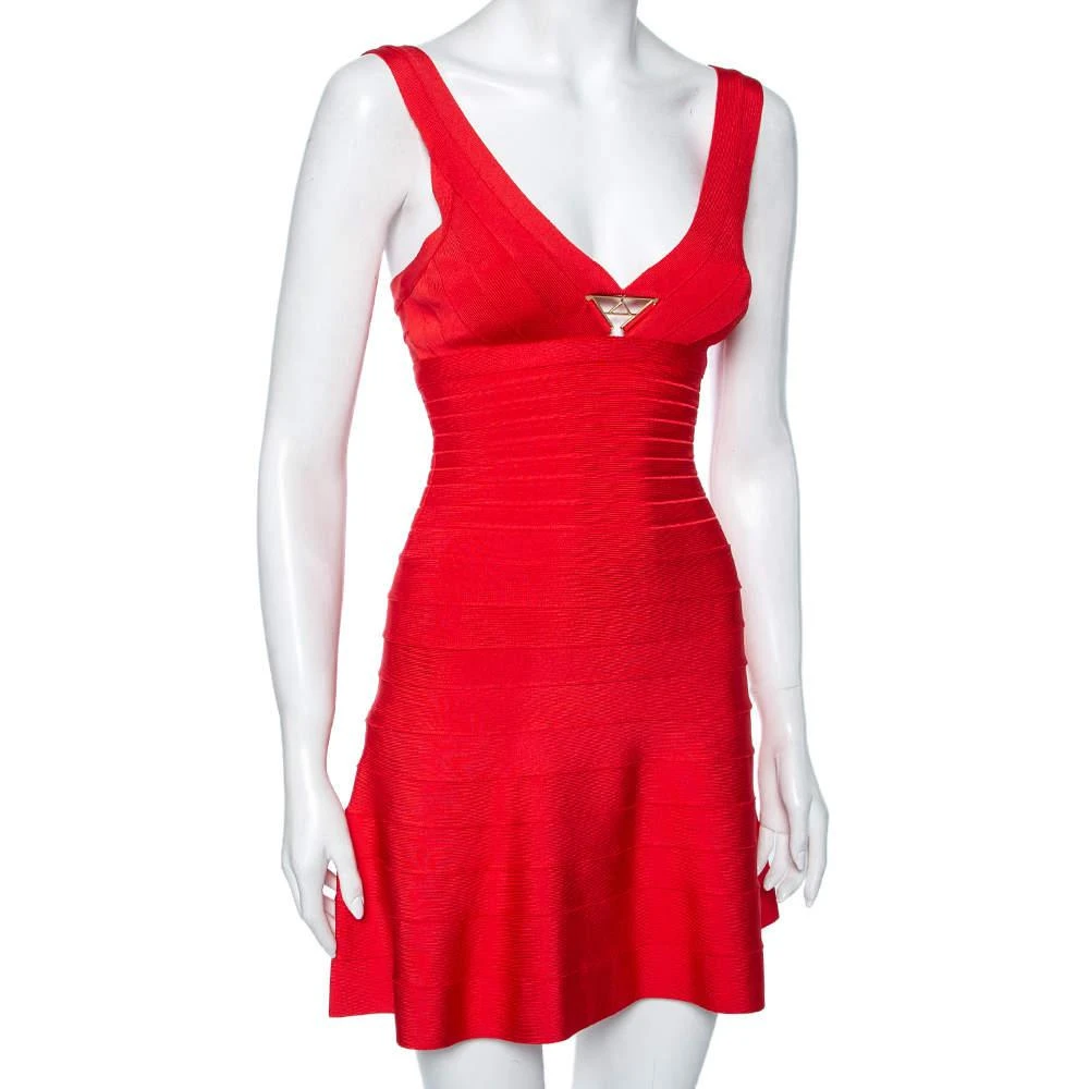 商品[二手商品] Herve Leger|Herve Leger Coral Pink Bandage Kyra Mini Dress XS,价格¥2376,第2张图片详细描述