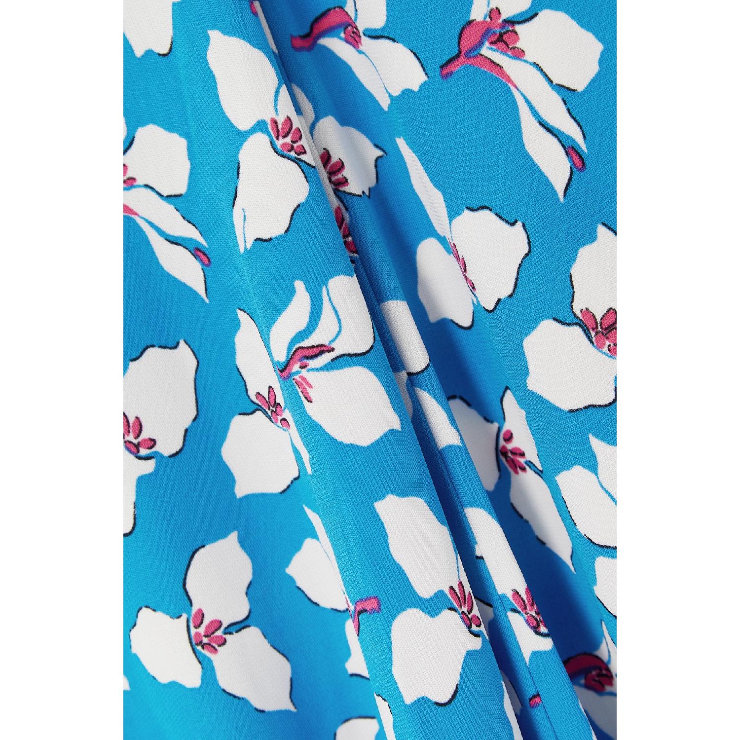 包邮包税【预售7天发货】 DIANE VON FURSTENBERG 23秋冬 女士 连衣裙 Timmy 缩褶花卉印花弹力平纹布中长连衣裙 1647597303930870 DVFDL1R006GFMSB 商品第5张图片规格展示