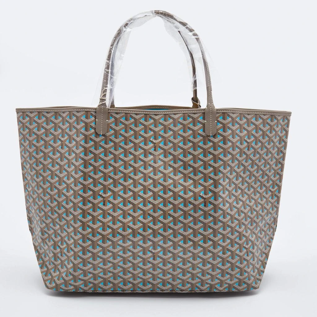 商品Goyard|Goyard Beige/Blue Goyardine Coated Canvas and Leather Saint Louis GM Tote,价格¥32106,第4张图片详细描述