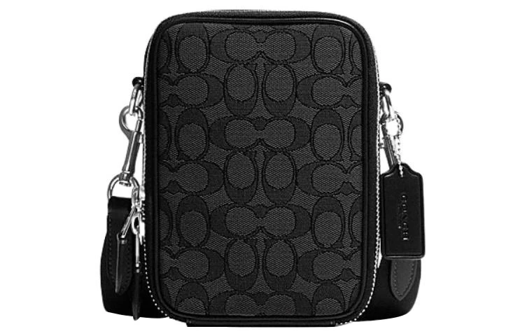 商品[国内直发] Coach|蔻驰 Stanton 系列 经典标志 织物配牛皮革 单肩斜挎包 男款 黑色,价格¥1215,第1张图片