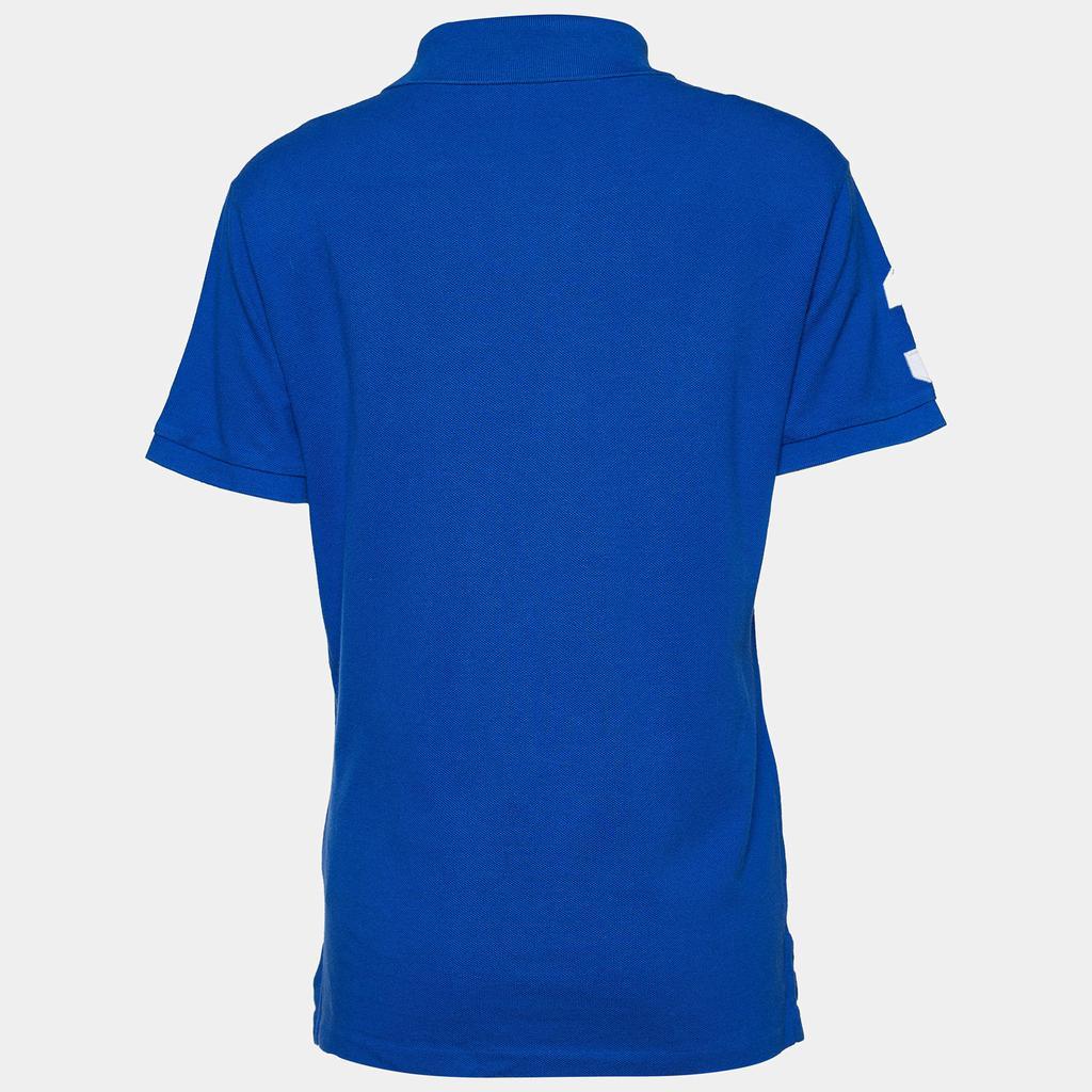 商品[二手商品] Ralph Lauren|Polo Ralph Lauren Blue Logo Embroidered Cotton Pique Polo T-Shirt M,价格¥1183,第4张图片详细描述