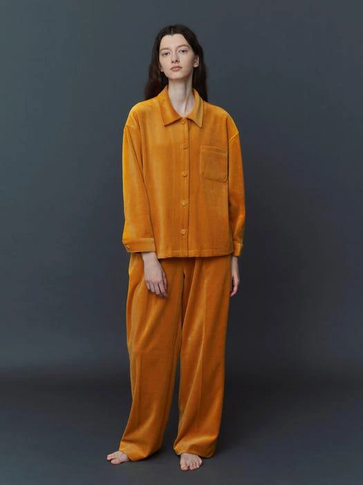 商品ATEMPO|Velour Pajama Couple Set (Mustard),价格¥1912,第3张图片详细描述