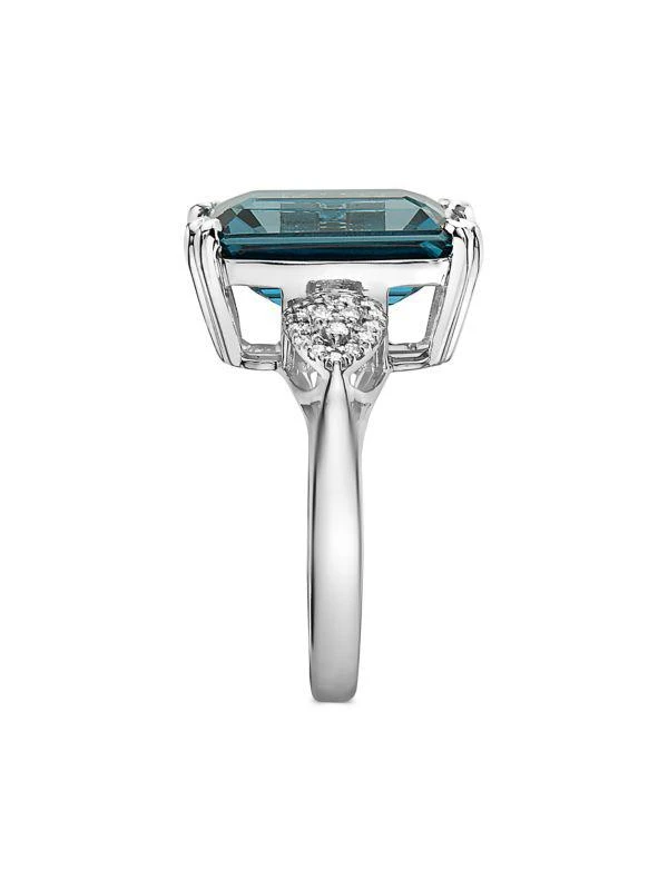 商品Effy|14K White Gold, London Blue Topaz & Diamond Ring,价格¥6002,第2张图片详细描述