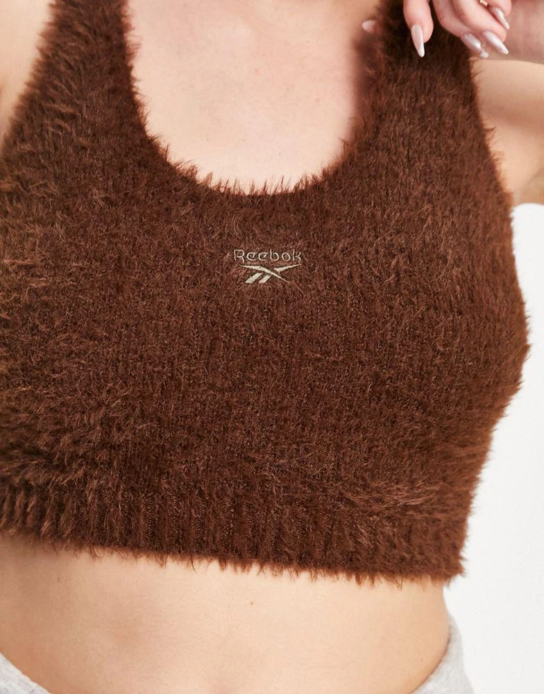 商品Reebok|Reebok cosy fluffy bralette in brown,价格¥94,第3张图片详细描述