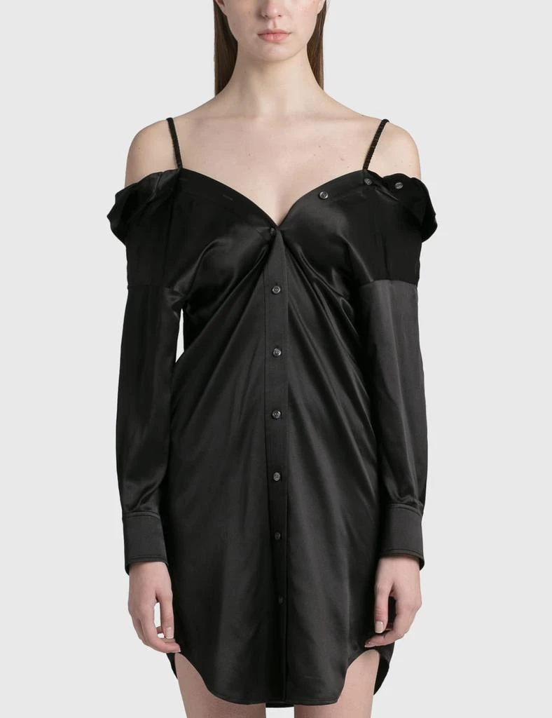 商品Alexander Wang|Off The Shoulder Shirt Dress With Scrunchie Strap,价格¥1801,第1张图片