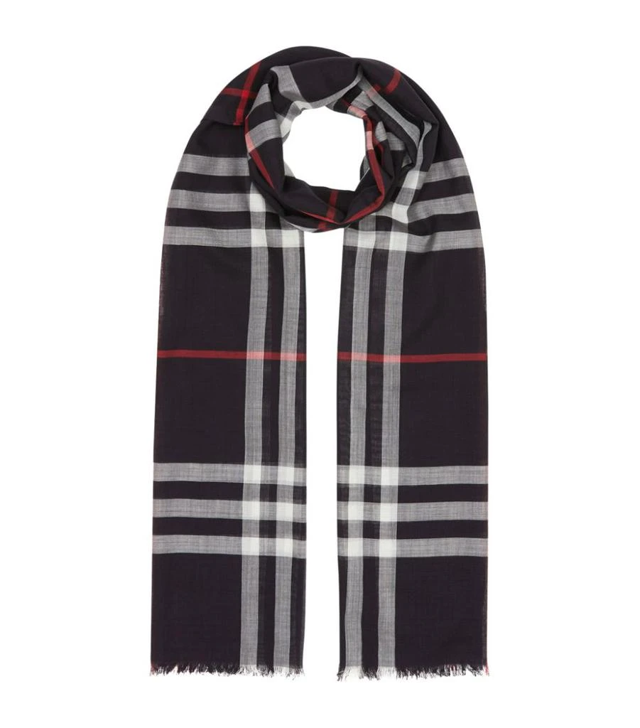 商品Burberry|Lightweight Check Wool-Silk Scarf,价格¥3463,第1张图片