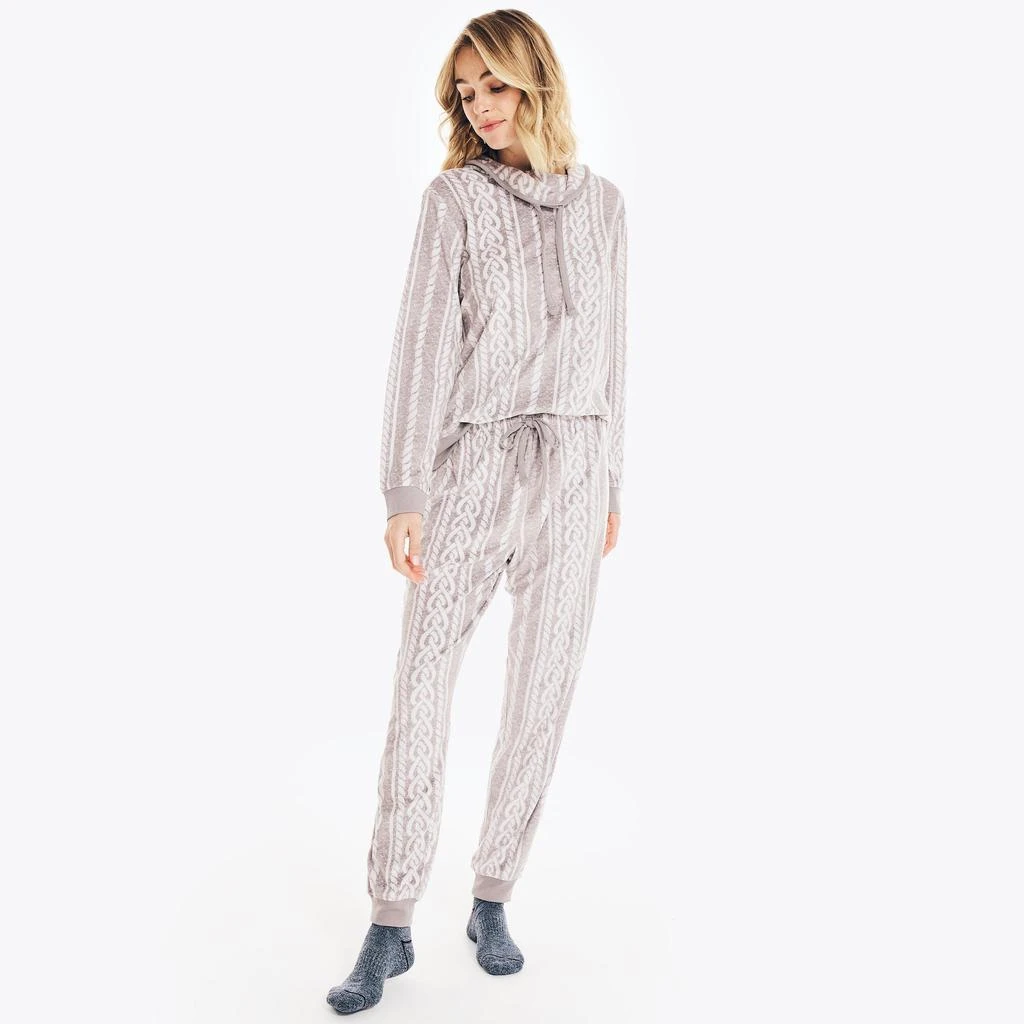 商品Nautica|Nautica Womens Cable-Knit Pajama Set,价格¥161,第1张图片