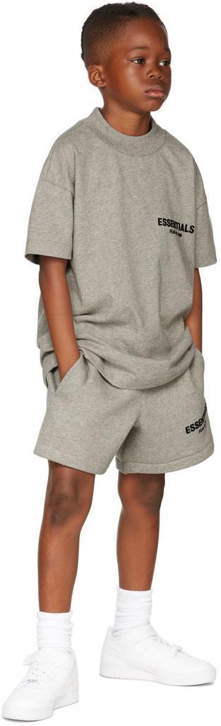 商品Essentials|Kids Gray Fleece Logo Shorts,价格¥283,第6张图片详细描述