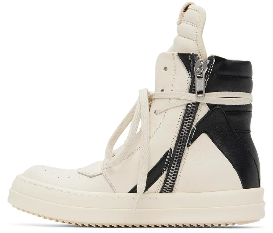 商品Rick Owens|Kids Off-White & Black Geobasket Sneakers,价格¥2788,第3张图片详细描述