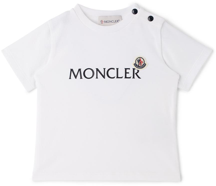 商品Moncler|白色 & 海军蓝徽标婴儿 T 恤 & 短裤套装,价格¥1957,第4张图片详细描述