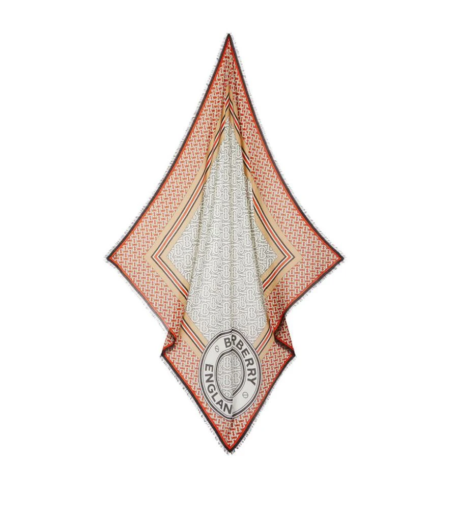 商品Burberry|large monogram square scarf,价格¥3629,第4张图片详细描述