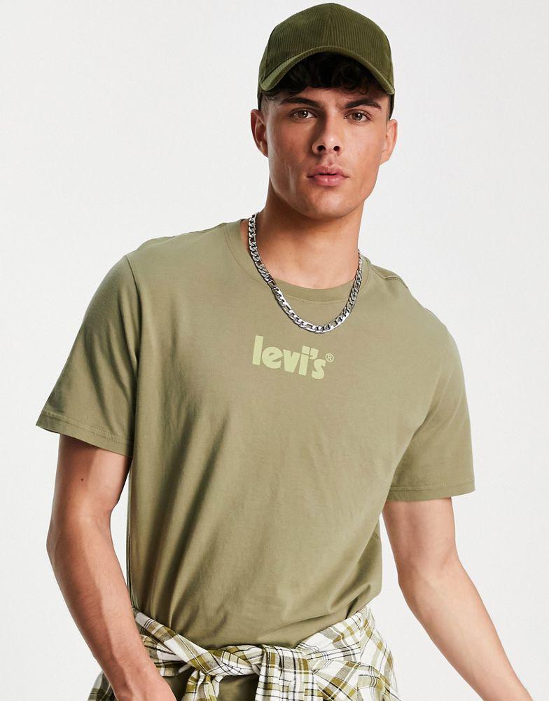 Levi's t-shirt with small poster logo in green商品第4张图片规格展示