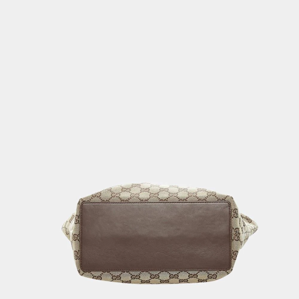 商品[二手商品] Gucci|Gucci Brown/Beige GG Canvas Tote Bag,价格¥3341,第4张图片详细描述
