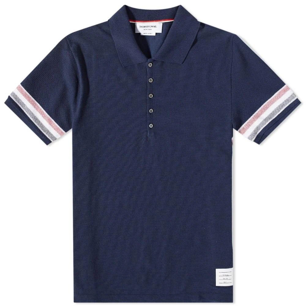 商品Thom Browne|Thom Browne Textured Cotton Polo Shirt,价格¥5407,第1张图片