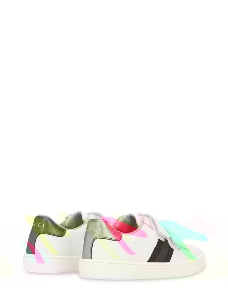 商品Gucci|Ace Leather Strap Sneaker W/ Web,价格¥3123,第2张图片详细描述