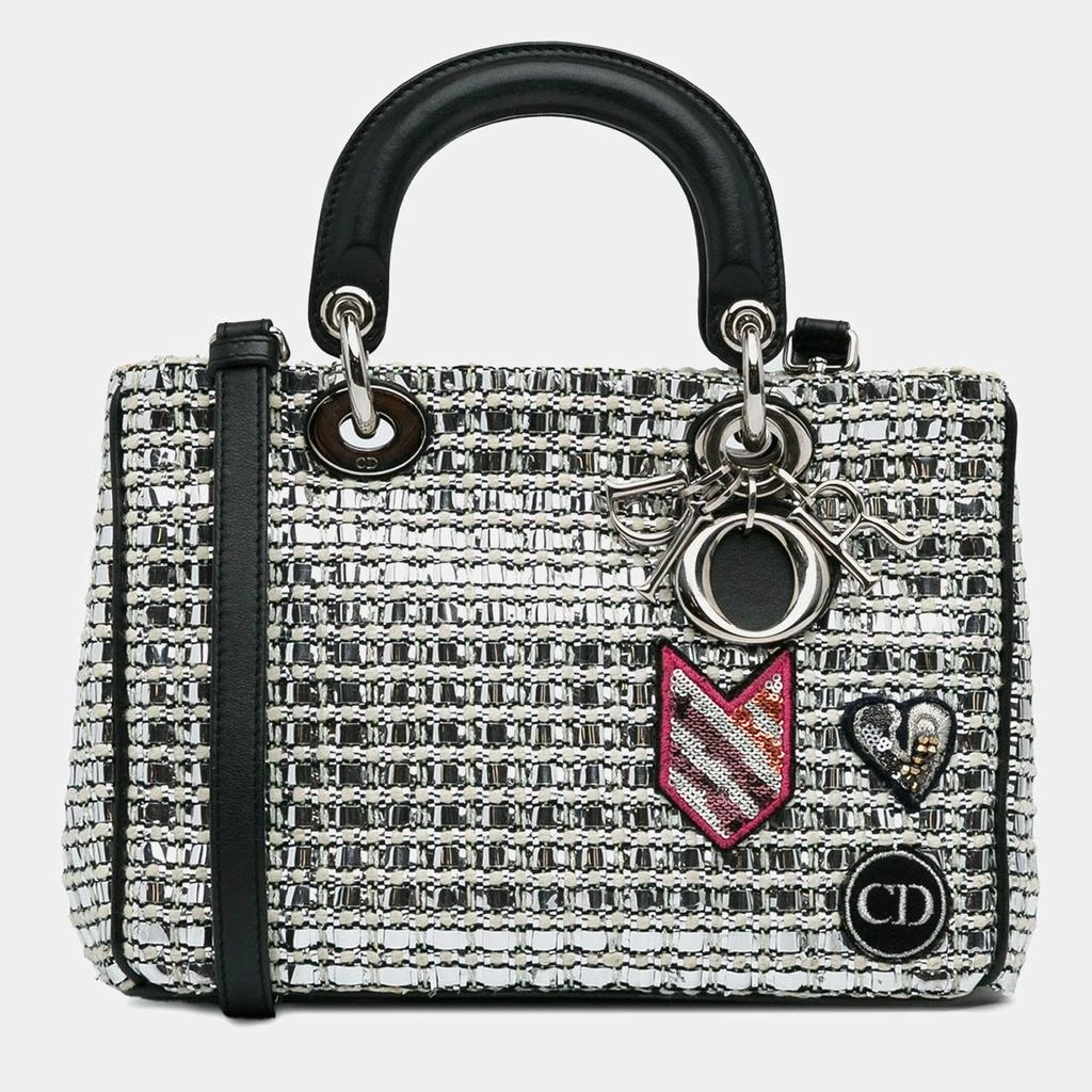 商品[二手商品] Dior|Dior Black & Silver Small Tweed Patch Diorissimo Tote Bag,价格¥13261,第1张图片
