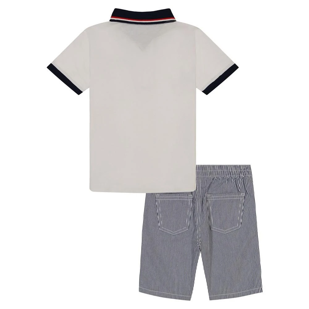 商品Tommy Hilfiger|Baby Boys Tipped H Polo Shirt and Vertical Stripe Shorts, 2 Piece Set,价格¥127,第2张图片详细描述