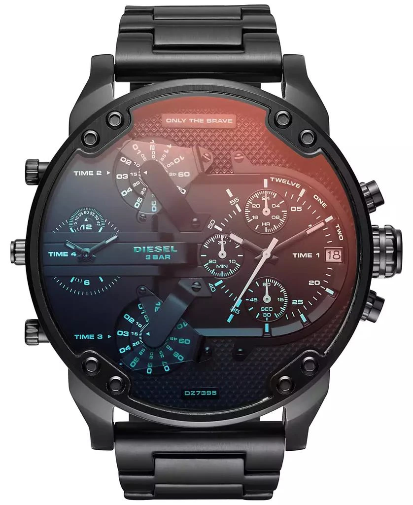商品Diesel|Men's Mr. Daddy 2.0 Black Stainless Steel Bracelet Watch 57mm DZ7395,价格¥3163,第1张图片